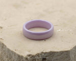 Purple Ceramic Ring With Smooth Purple Inlay And Polished Finish | 6mm