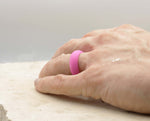Hot Pink Silicone Ring With Rounded Edge - Matte Finish | 8mm