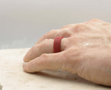 Red Silicone Ring With Square Pattern - Matte Finish | 8mm