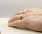 Gold Swirl Titanium Ring With Gold Inlay - Brushed and Gloss Finish | 6mm