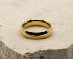 Gold Swirl Titanium Ring With Gold Inlay - Brushed and Gloss Finish | 6mm