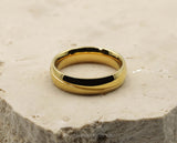 Gold Swirl Titanium Ring With Gold Inlay - Brushed and Gloss Finish | 6mm