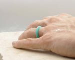 Aqua Silicone Ring With Rounded Edge - Matte Finish | 5mm