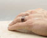 Silver Tungsten Ring With Dual Koa Wood Stripes - Gloss Finish | 8mm