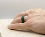 Dark Green Silicone Ring With Bevelled Edges - Matte Finish | 8mm