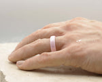 Pink Ceramic Ring With Pink Inlay - Rounded Edge With Satin Finish | 6mm