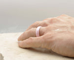 Pink Ceramic Ring With Pink Inlay - Rounded Edge With Satin Finish | 6mm