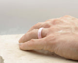 Pink Ceramic Ring With Pink Inlay - Rounded Edge With Satin Finish | 6mm