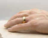 Gold Titanium Ring With Gold Inlay - Brushed With Small Gloss Swirl | 6mm