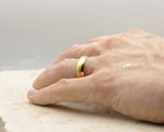 Gold Titanium Ring With Gold Inlay - Brushed With Small Gloss Swirl | 6mm