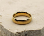 Gold Titanium Ring With Gold Inlay - Brushed With Small Gloss Swirl | 6mm