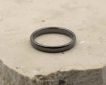Black Ceramic Ring With Black Inlay - Curved With Gloss Finish | 3mm