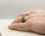 Green Silicone Ring With Bevelled Edges - Matte Finish | 8mm