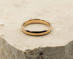 Rose Gold Tungsten Ring With Rose Gold Inlay - Curved Gloss Finish | 4mm