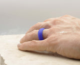 Blue Silicone Ring With Rounded Edge - Matte Finish | 8mm