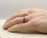 Black Ceramic Ring With Black Inlay - Curved With Gloss Finish | 3mm