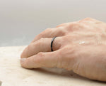Black Ceramic Ring With Black Inlay - Curved With Gloss Finish | 3mm