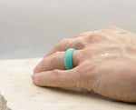 Aqua Silicone Ring With Rounded Edge - Matte Finish | 8mm