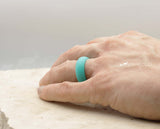 Aqua Silicone Ring With Rounded Edge - Matte Finish | 8mm