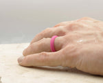 Hot Pink Silicone Ring With Rounded Edge - Matte Finish | 5mm