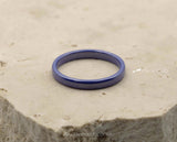 Blue Ceramic Ring With Blue Inlay - Curved With Gloss Finish | 3mm