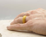 Gold Silicone Ring With Meander Pattern - Matte Finish | 8mm