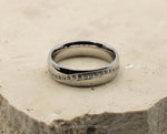Silver Titanium Ring With Polished Finish - Cubic Zirconia Swirl | 6mm