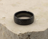 Black Tungsten Ring With Black Inlay - Hammered Finish | 8mm