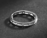 925 Sterling Silver Ring With Stacked Cubic Zirconia Stones | 3mm