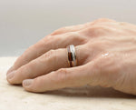 Rose Gold Tungsten Ring With Meteorite and Koa Wood - Gloss Finish | 8mm