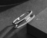 925 Sterling Silver Ring With Dual Cubic Zirconia Rows With Stone | 5mm