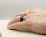 Black Tungsten Ring With Koa Wood Inlay - Brushed Finish | 8mm
