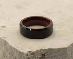 Black Tungsten Ring With Koa Wood Inlay - Brushed Finish | 8mm