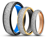 CUSTOM Polished Tungsten Ring – Simulation Meteorite – MADE TO ORDER
