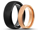 RING SET – Polished Tungsten With Round Edge – MADE TO ORDER
