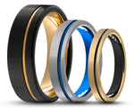 CUSTOM Brushed Tungsten Ring – With Stripe – MADE TO ORDER