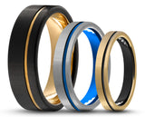 CUSTOM Brushed Tungsten Ring – With Stripe – MADE TO ORDER