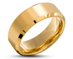 Gold Titanium Ring With Gold Inlay - Bevelled Edges | 8mm