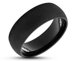 Black Tungsten Ring With Black Inlay - Sand Blasted Finish | 8mm