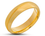 Gold Swirl Titanium Ring With Gold Inlay - Brushed and Gloss Finish | 6mm