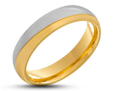 Silver And Gold Titanium Ring - Brushed And Gloss Finish | 6mm