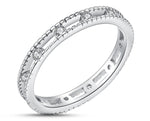 925 Sterling Silver Ring With Stacked Cubic Zirconia Stones | 3mm