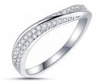 925 Sterling Silver Ring With Featured Twist And Cubic Zirconia Stones | 2mm