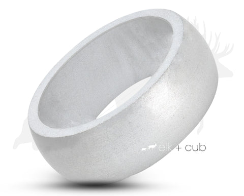 Silver Silicone Rounded Ring With Square Edge - Matte Finish | 8mm