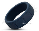 Blue Silicone Ring With Square Pattern - Matte Finish | 8mm