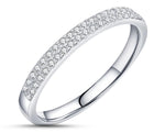 925 Sterling Silver Ring With Dual Rows of Cubic Zirconia Stones