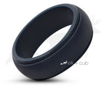 Blue Silicone Ring With Stepped Edges - Matte Finish | 8mm