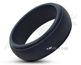 Blue Silicone Ring With Bevelled Edges - Matte Finish | 8mm