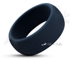 Dark Blue Silicone Rounded Ring With Square Edge  - Matte Finish | 8mm