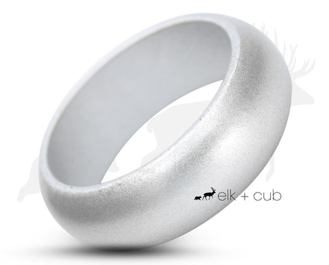 Silver Silicone Ring With Rounded Edge - Matte Finish | 8mm